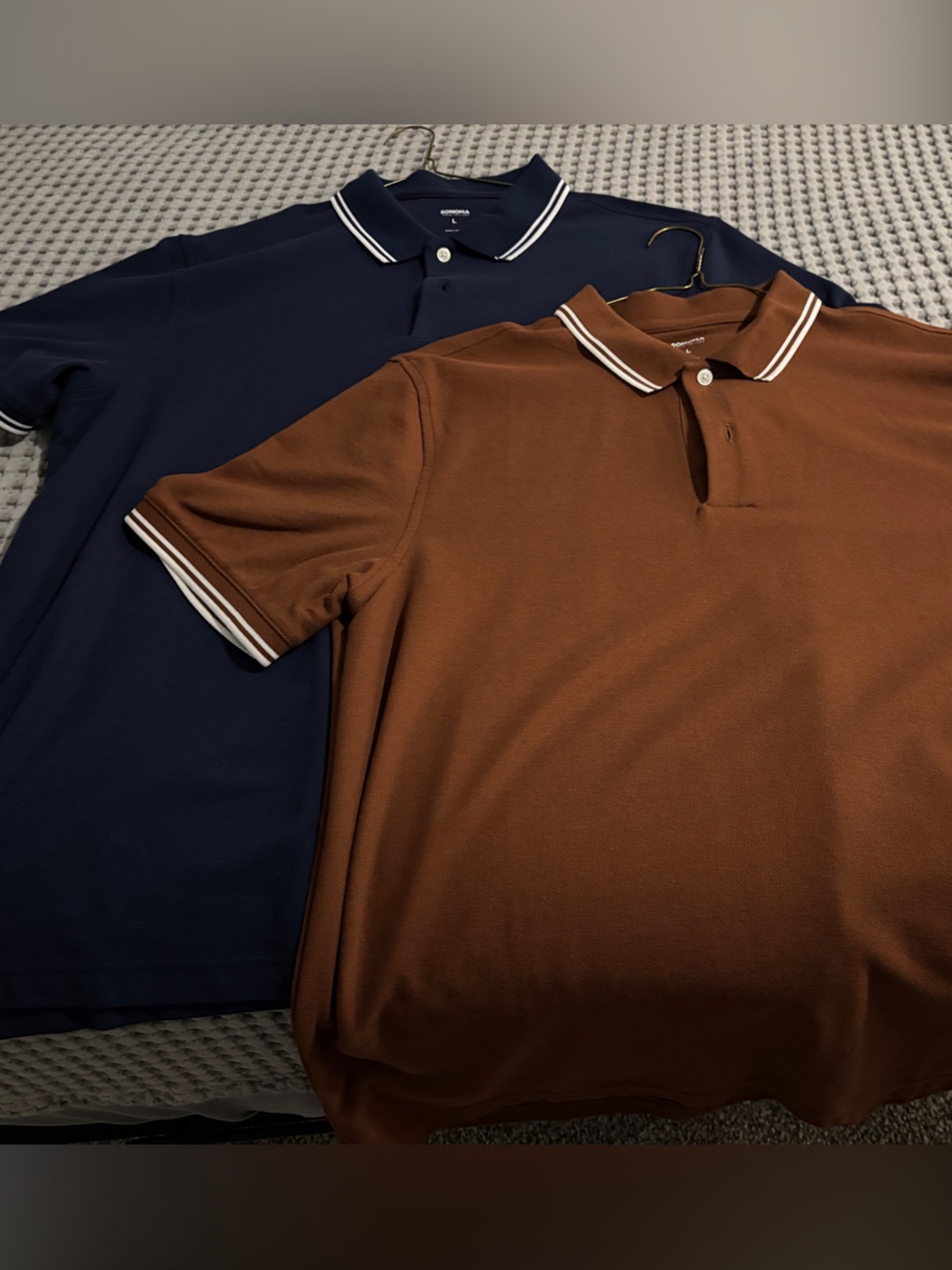 Sonoma Brown and Navy Polo Shirts - Large, like new